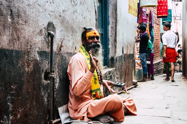 Varanasi India November 2018 Ban Kilátás Egy Szabóné Varanasi Utcáin — Stock Fotó