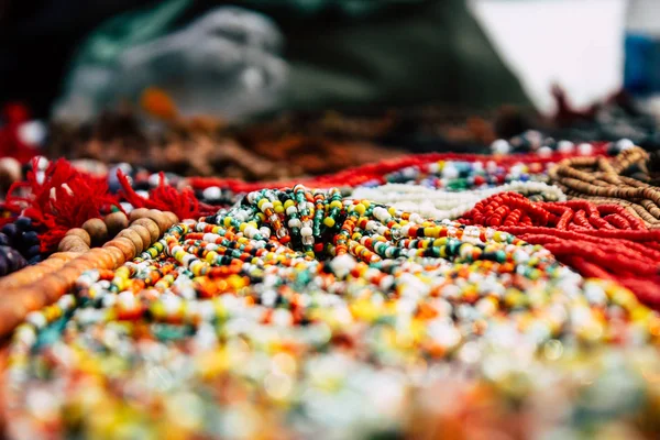 Varanasi India Noviembre 2018 Vista Joyería Tradicional Pulsera Collar Vendido — Foto de Stock