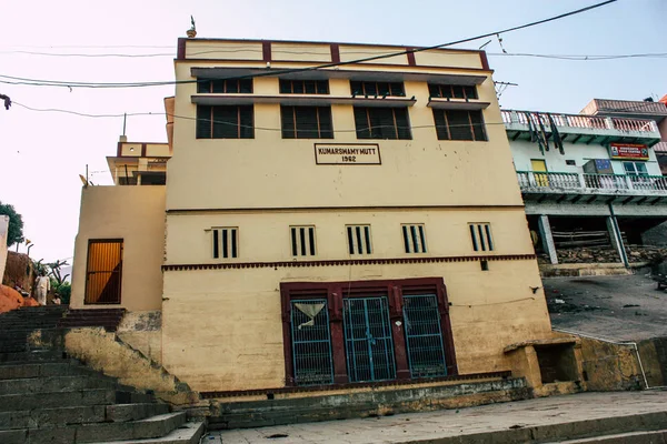 Varanasi India November 2018 Bekijken Van Gevel Van Het Gebouw — Stockfoto