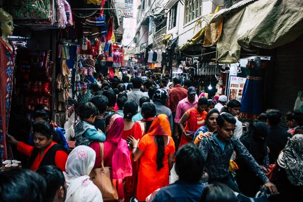 Varanasi Indien November 2018 Visa Okända Människor Som Gick Basaren — Stockfoto