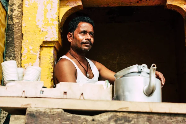 Varanasi Indien November 2018 Visa Ett Okänt Folk Som Säljer — Stockfoto