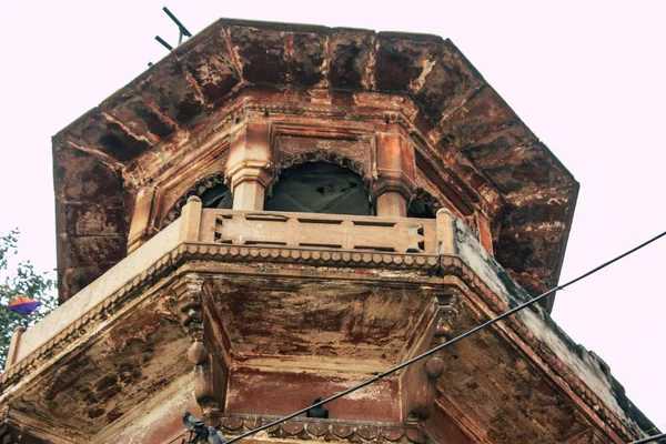 Varanasi Indiach Listopada 2018 Widok Budynku Położony Ghaty Varanasi Przodu — Zdjęcie stockowe