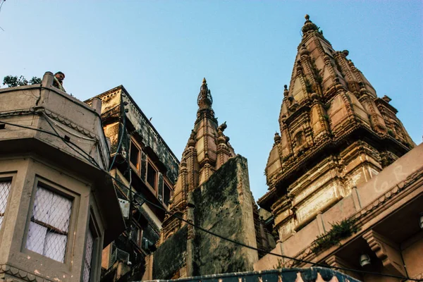 Varanasi Indien November 2018 Blick Auf Die Fassade Des Gebäudes — Stockfoto