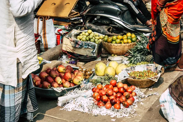 Varanasi India November 2018 View Unknown Indian Seller Vegetables Market — Stock Photo, Image