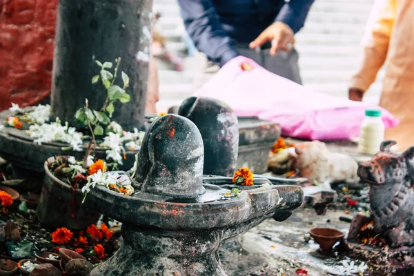 Βαρανάσι Ινδία Νοεμβρίου 2018 Closeup Ενός Shiva Ναού Βρίσκεται Στο — Φωτογραφία Αρχείου