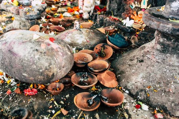 瓦拉纳西印度2018年11月11日上午在阿西 加特的一座湿婆寺庙特写镜头 — 图库照片