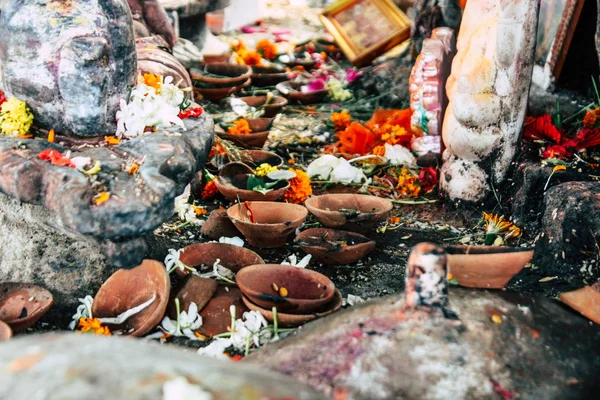 Varanasi India Novembre 2018 Primo Piano Tempio Shiva Situato Sul — Foto Stock