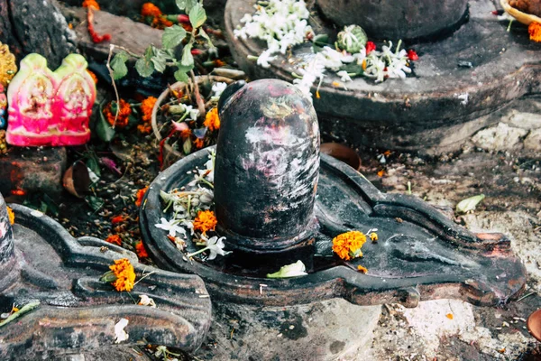 Varanasi Inde Novembre 2018 Gros Plan Temple Shiva Situé Sur — Photo