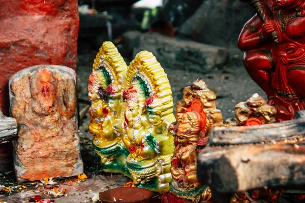 Varanasi Indien November 2018 Närbild Shiva Templet Ligger Den Assi — Stockfoto