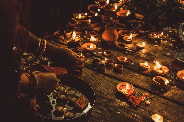 Varanasi Inde Novembre 2018 Vue Inconnus Indiens Qui Assistent Célèbrent — Photo