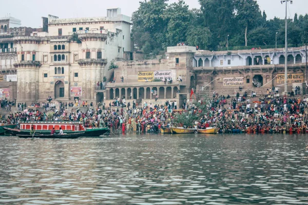 Varanasi Inde Novembre 2018 Vue Inconnus Indiens Qui Assistent Célèbrent — Photo