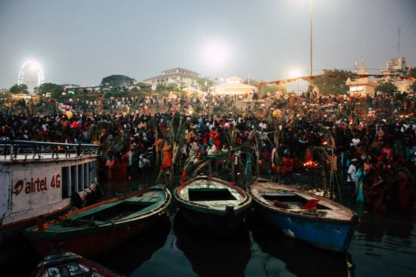 Varanasi India November 2018 View Unknowns Indians People Attending Celebrating — Stock Photo, Image