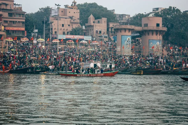 Varanasi Inde Novembre 2018 Vue Inconnus Indiens Qui Assistent Célèbrent — Photo