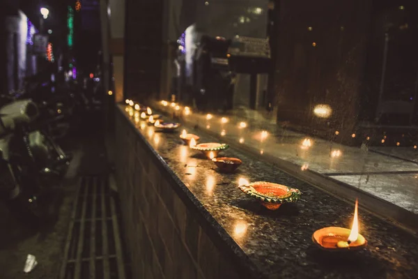 Varanasi Indien November 2018 Visa Traditionella Ljus För Diwali Festival — Stockfoto