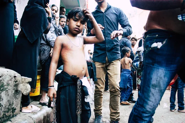 Varanasi India Noviembre 2018 Vista Incógnitas Los Musulmanes Chiítas Usan — Foto de Stock