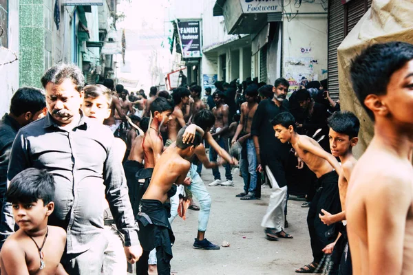 Varanasi India November 2018 Weergave Van Onbekenden Sjiitische Moslims Ketens — Stockfoto