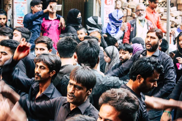Варанаси Индия Ноябрь 2018 Вид Неизвестных Шиитские Мусульмане Принимают Участие — стоковое фото