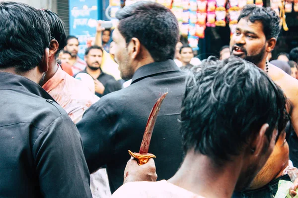 Varanasi India November 2018 Weergave Van Onbekenden Sjiitische Moslims Gebruiken — Stockfoto