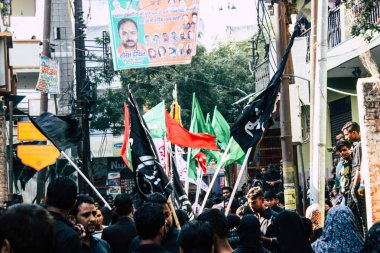 Varanasi Hindistan 17 Kasım 2018 bilinmeyenli Şii Müslümanlar görünümünü Aşure anmalar Varanasi Arap bölgesi içinde bir parçası olarak bir alay katılın