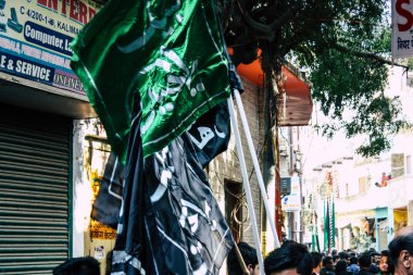 Varanasi Hindistan 17 Kasım 2018 bilinmeyenli Şii Müslümanlar görünümünü Aşure anmalar Varanasi Arap bölgesi içinde bir parçası olarak bir alay katılın