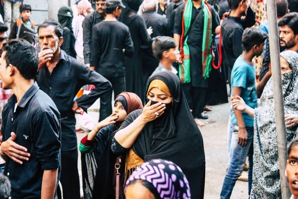 Varanasi Indien November 2018 Visa Okända Shiitiska Muslimer Del Procession — Stockfoto