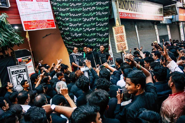 Varanasi Índia Novembro 2018 Vista Das Incógnitas Muçulmanos Xiitas Imam — Fotografia de Stock