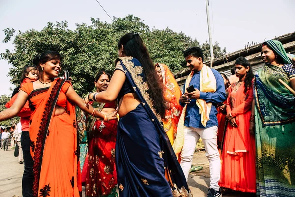 Varanasi Hindistan Kasım 2018 Varanasi Sokaklarında Bir Düğüne Öğleden Sonra — Stok fotoğraf