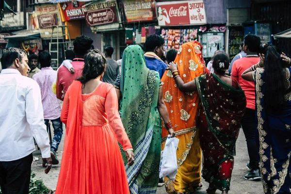 Varanasi Índia Novembro 2018 Vista Povo Indiano Desconhecido Indo Casamento — Fotografia de Stock