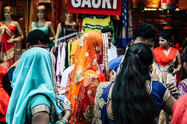 Varanasi Índia Novembro 2018 Vista Povo Indiano Desconhecido Indo Casamento — Fotografia de Stock