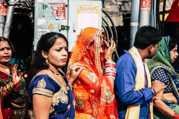 Varanasi Hindistan Kasım 2018 Varanasi Sokaklarında Bir Düğüne Öğleden Sonra — Stok fotoğraf