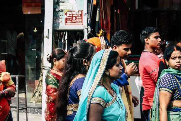Varanasi Indien November 2018 Blick Auf Ein Unbekanntes Indisches Volk — Stockfoto
