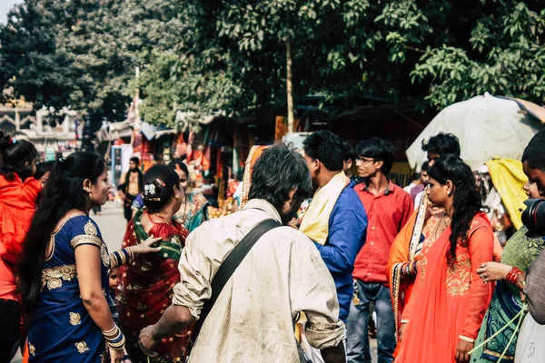 Varanasi India November 2018 View Unknowns Indian People Going Wedding — Stock Photo, Image