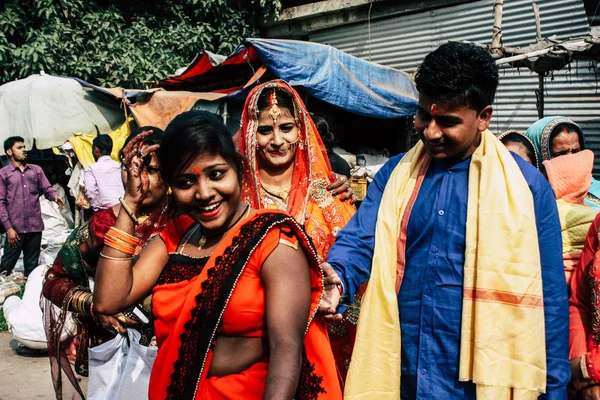 Varanasi Hindistan Kasım 2018 Varanasi Sokaklarında Bir Düğüne Öğleden Sonra — Stok fotoğraf