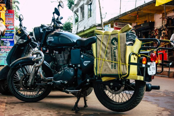 Arambol Goa India November 2018 View Royal Enfield Motorcycle Parked — Stock Photo, Image