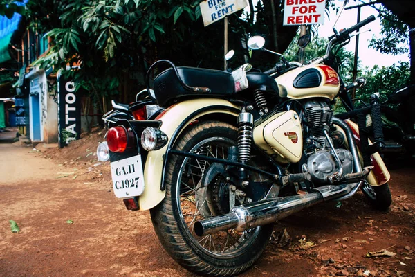 Arambol Goa India Noviembre 2018 Vista Una Motocicleta Royal Enfield — Foto de Stock