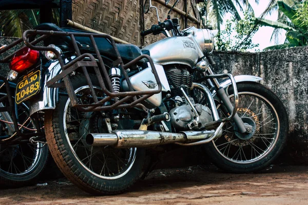 Arambol Goa India Noviembre 2018 Vista Una Motocicleta Royal Enfield —  Fotos de Stock