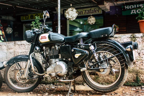 Arambol Goa India Noviembre 2018 Vista Una Motocicleta Royal Enfield —  Fotos de Stock