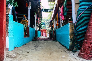 Arambol Goa Hindistan 24 Kasım 2018 sabah Arambol sokaklarda görünümünü