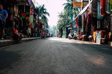 Arambol Goa Hindistan 24 Kasım 2018 sabah Arambol sokaklarda görünümünü