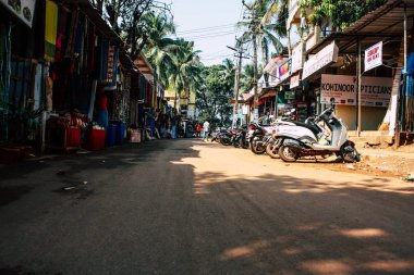 Arambol Goa Hindistan 24 Kasım 2018 sabah Arambol sokaklarda görünümünü