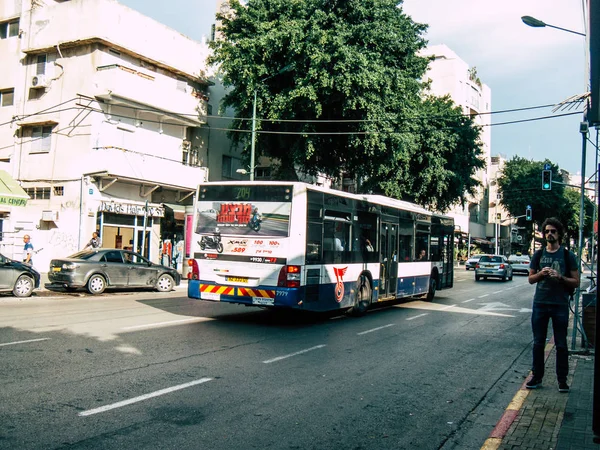 Tel Aviv Israel Noviembre 2018 Vista Autobús Urbano Israelí Clásico — Foto de Stock