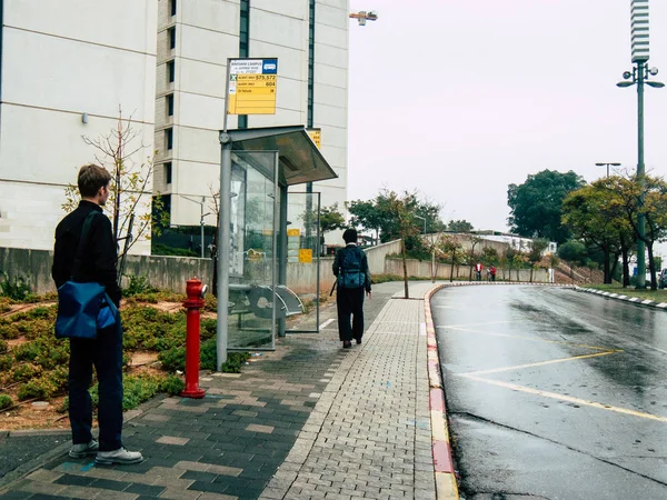 Tel Aviv Israël Novembre 2018 Vue Des Israéliens Inconnus Stand — Photo