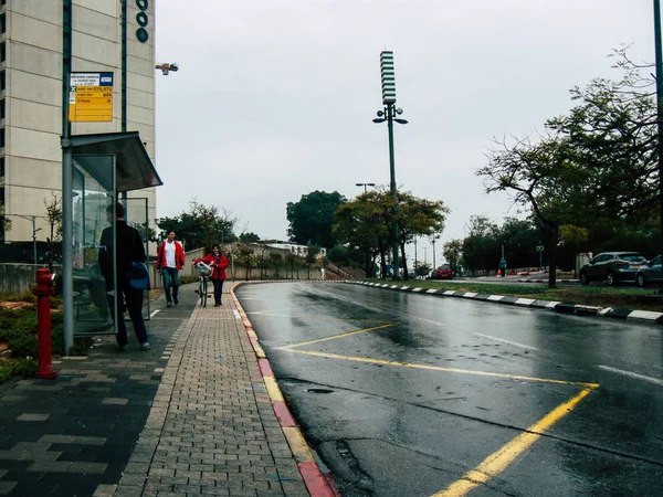 Tel Aviv Izrael Listopada 2018 Widok Nieznanych Ludzi Izraela Autobusie — Zdjęcie stockowe