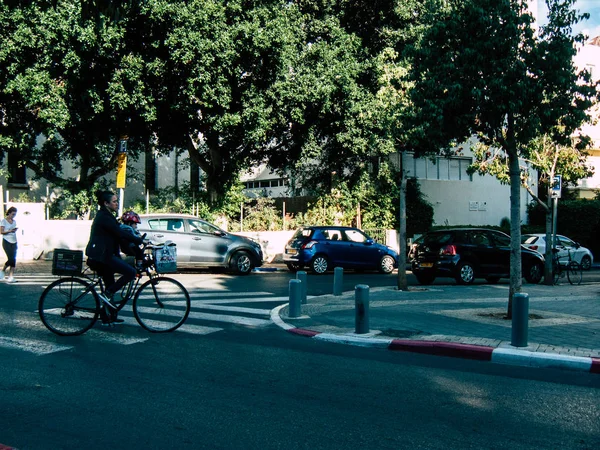 Тель Авив Израиль Ноября 2018 Вид Неизвестного Израильского Народа Велосипеде — стоковое фото