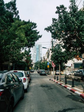 Tel Aviv İsrail 03 Aralık 2018 Tel Aviv sokaklarında öğleden sonra görünümünü