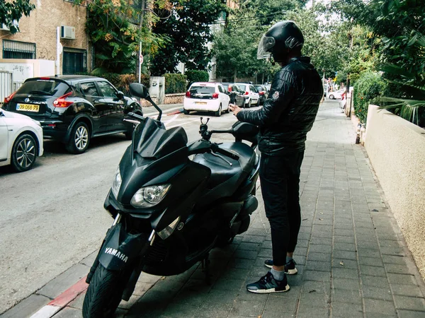 Tel Aviv Israel Dezember 2018 Blick Auf Ein Motorrad Den — Stockfoto