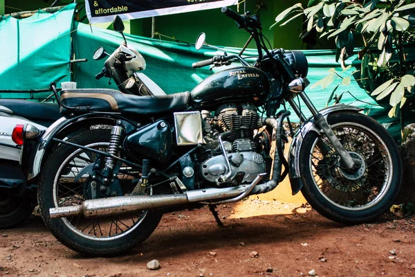 Arambol Goa India December 2018 View Royal Enfield Motorcycle Parked — Stock Photo, Image