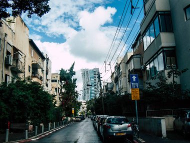 Tel Aviv İsrail 21 Aralık 2018 Tel Aviv sokaklarında öğleden sonra görünümünü