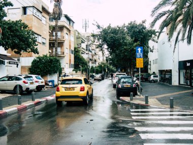 Tel Aviv İsrail 21 Aralık 2018 Tel Aviv sokaklarında öğleden sonra görünümünü