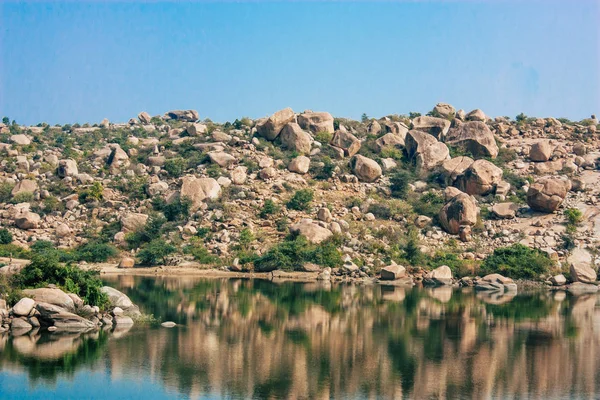 Krajina Příroda Kolem Hampi Jižní Indii Karnátaka — Stock fotografie